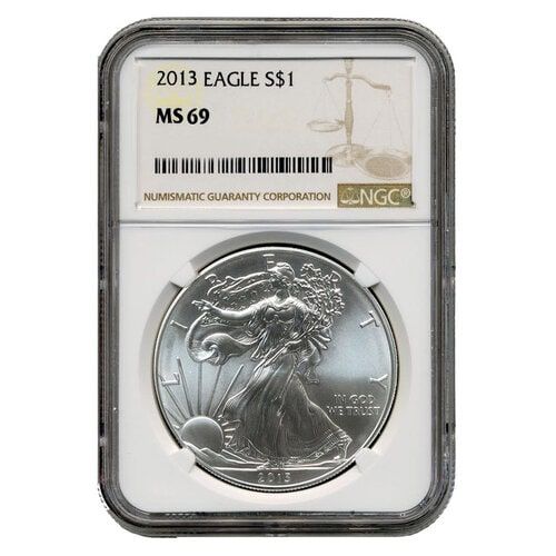 2013\u0020NGC\u0020MS\u002D69\u0020American\u0020Silver\u0020Eagle\u0020Coin\u0020\u0028Brown\u0020Label\u0029