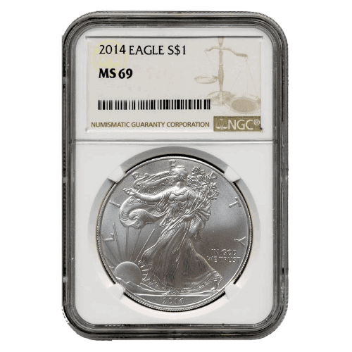 2014\u0020NGC\u0020MS\u002D69\u0020American\u0020Silver\u0020Eagle\u0020Coin\u0020\u0028Brown\u0020Label\u0029