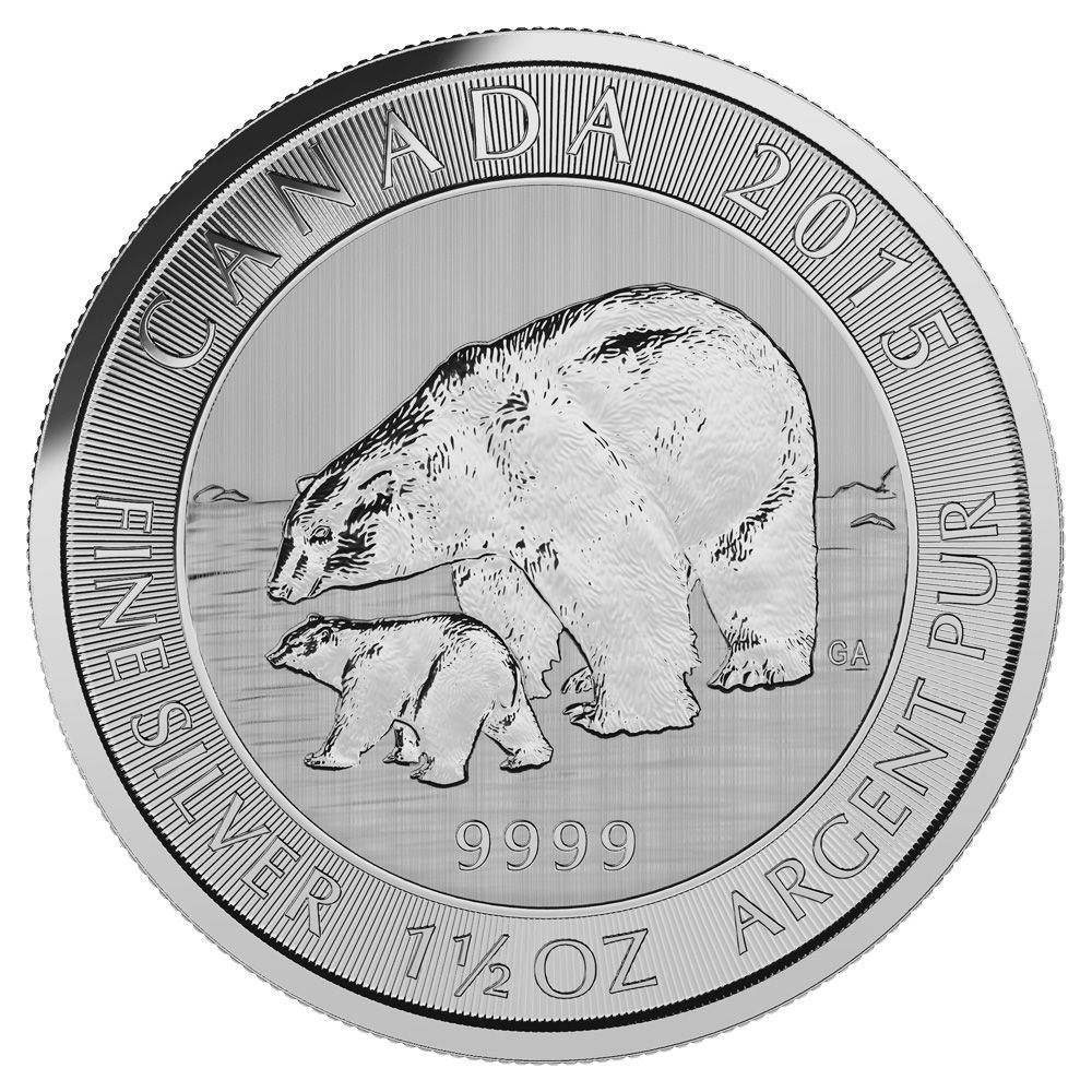 2015\u0020Royal\u0020Canadian\u0020Mint\u0020Polar\u0020Bear\u0020Silver\u0020Coins\u00201.5\u0020oz