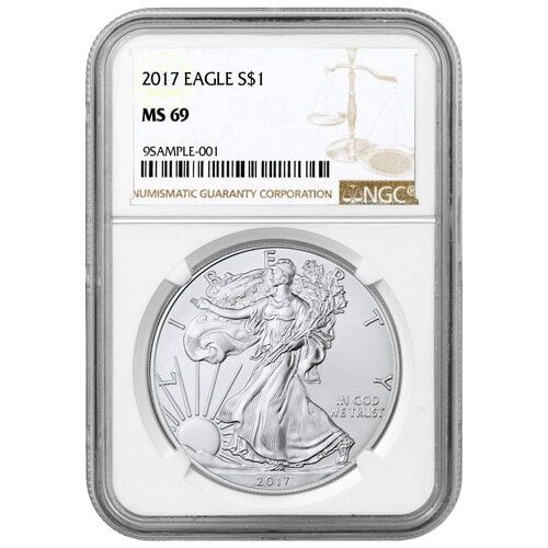 2017\u0020NGC\u0020MS\u002D69\u0020American\u0020Silver\u0020Eagle\u0020Coin\u0020\u0028Brown\u0020Label\u0029