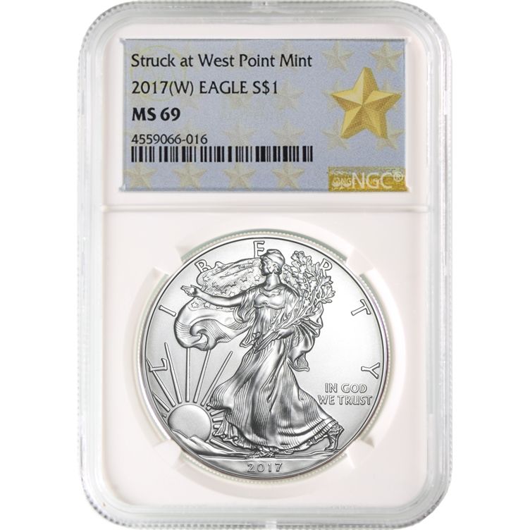 2017\u0020\u0028W\u0029\u0020NGC\u0020MS\u002D69\u0020American\u0020Silver\u0020Eagle\u0020Coin\u0020\u002D\u0020West\u0020Point\u0020Star\u0020Label