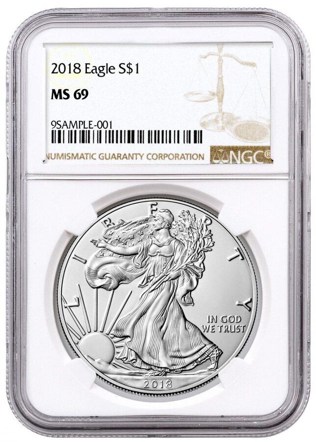 2018\u0020NGC\u0020MS\u002D69\u0020American\u0020Silver\u0020Eagle\u0020Coin\u0020\u0028Brown\u0020Label\u0029