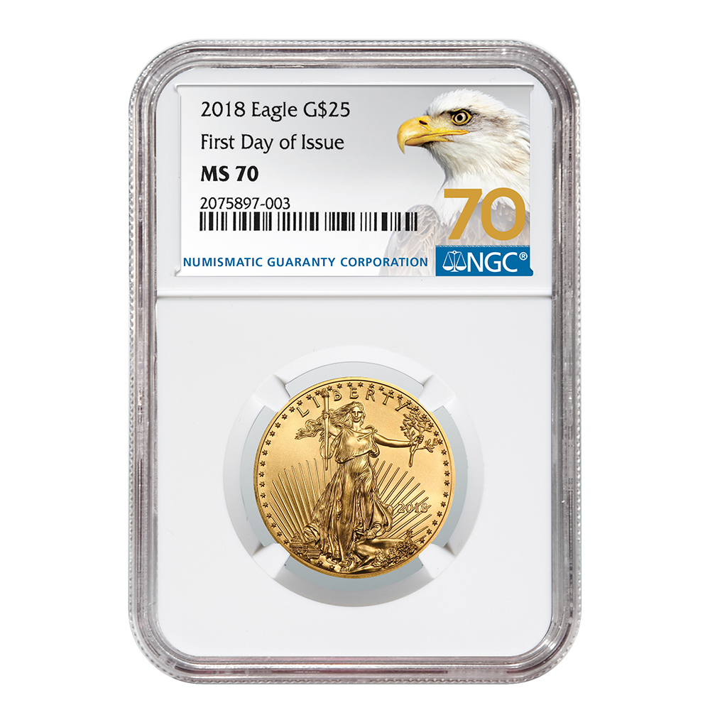 2018\u00201\u002F2\u0020oz\u0020NGC\u0020MS\u002D70\u0020First\u0020Day\u0020Of\u0020Issue\u0020Gold\u0020American\u0020Eagle\u0020\u002870\u0020Label\u0029