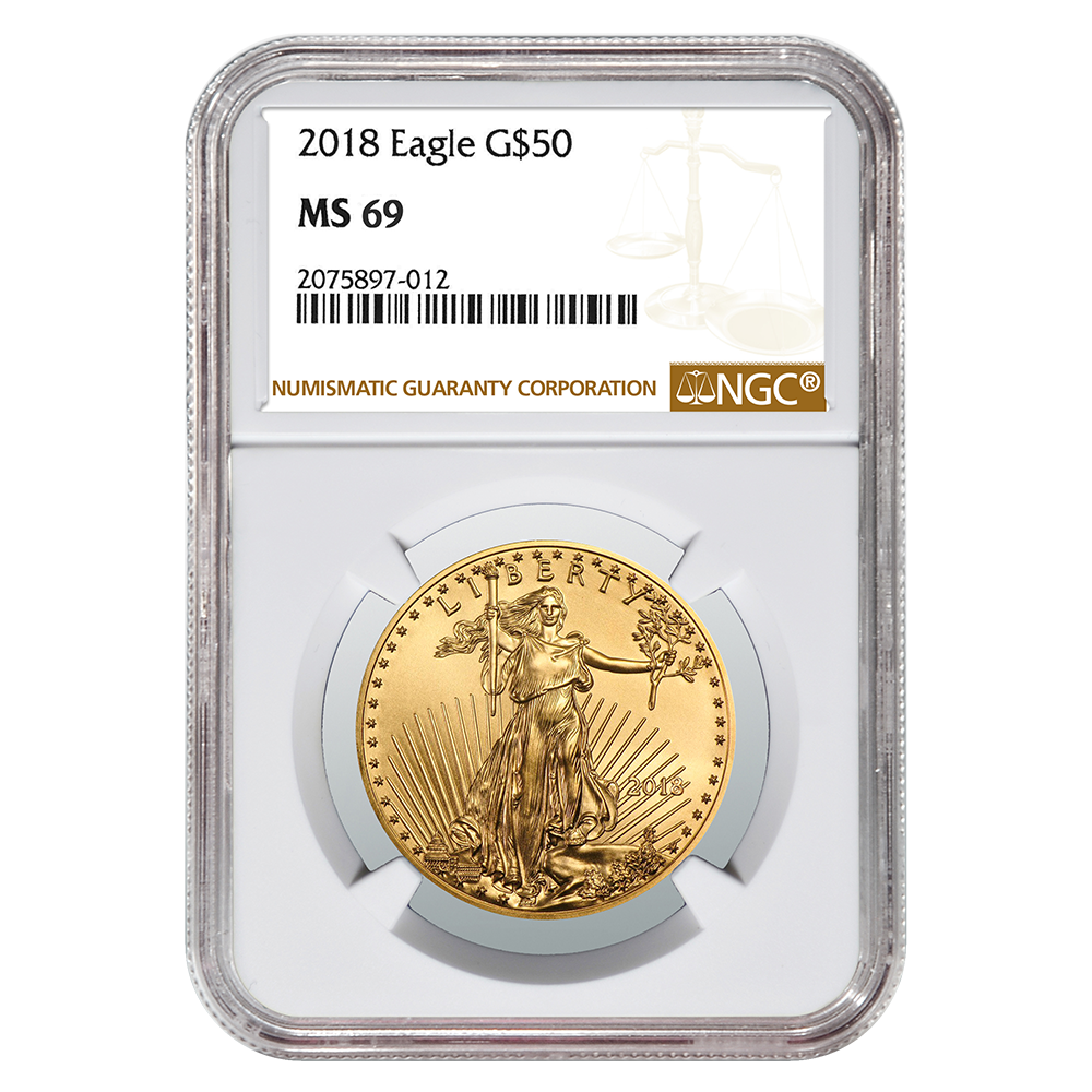 2018\u00201\u0020oz\u0020NGC\u0020MS\u002D69\u0020Gold\u0020American\u0020Eagle