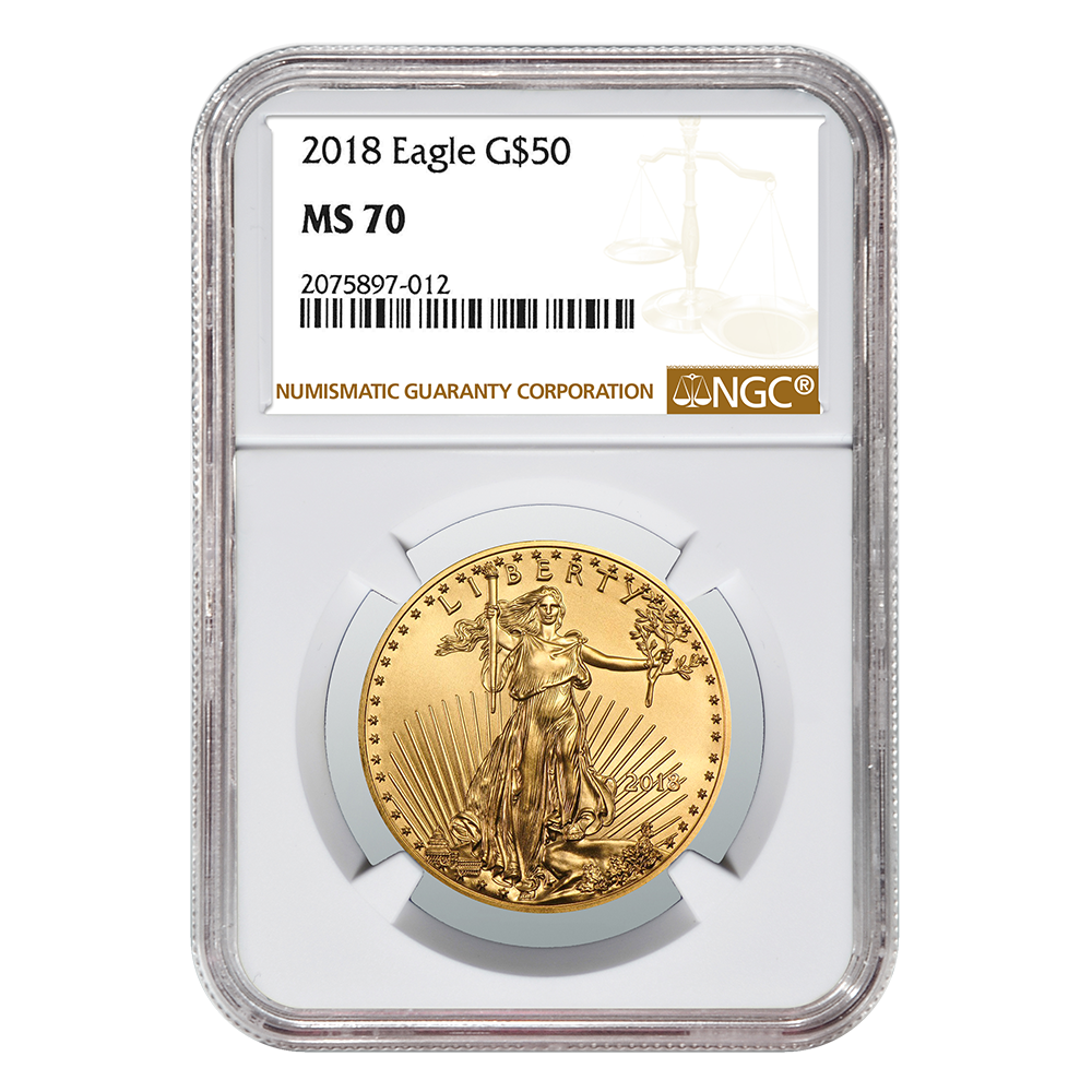 2018\u00201\u0020oz\u0020NGC\u0020MS\u002D70\u0020Gold\u0020American\u0020Eagle