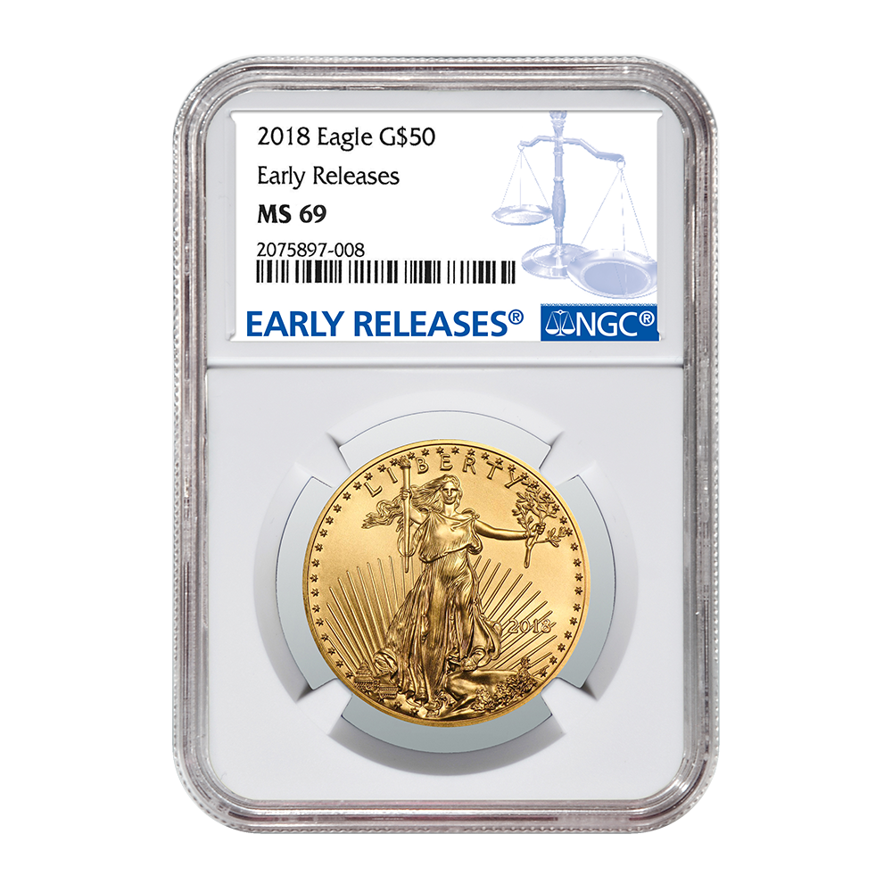 2018\u00201\u0020oz\u0020NGC\u0020MS\u002D69\u0020Early\u0020Releases\u0020Gold\u0020American\u0020Eagle