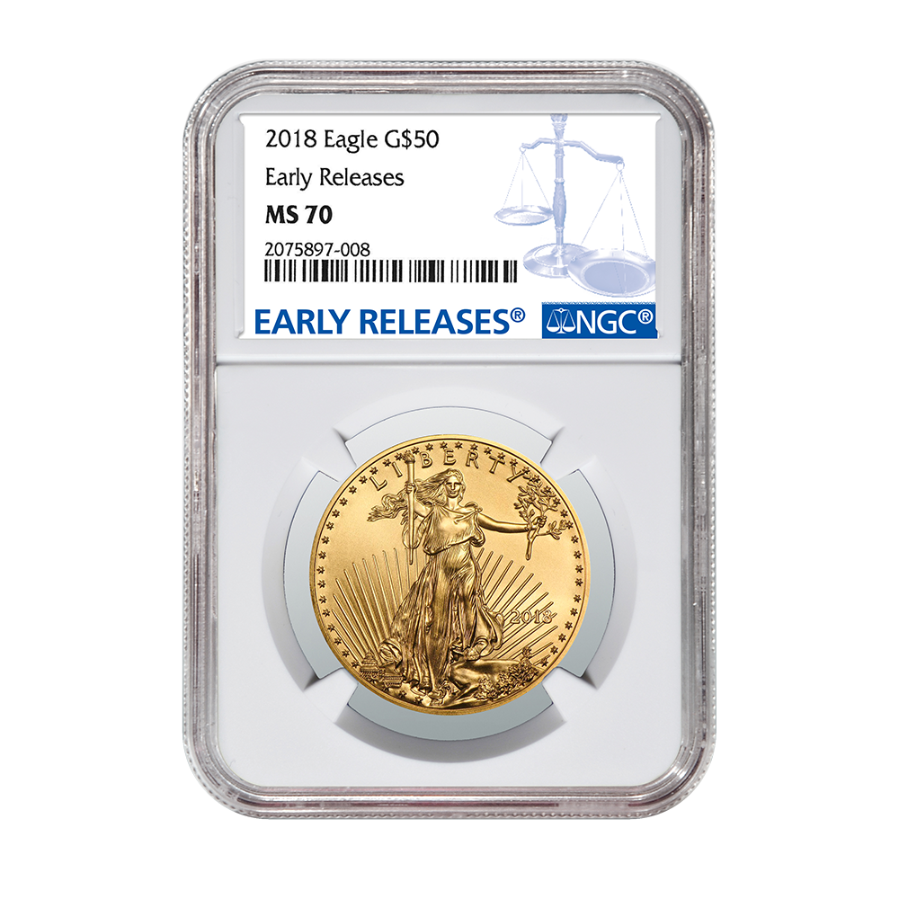2018\u00201\u0020oz\u0020NGC\u0020MS\u002D70\u0020Early\u0020Releases\u0020Gold\u0020American\u0020Eagle