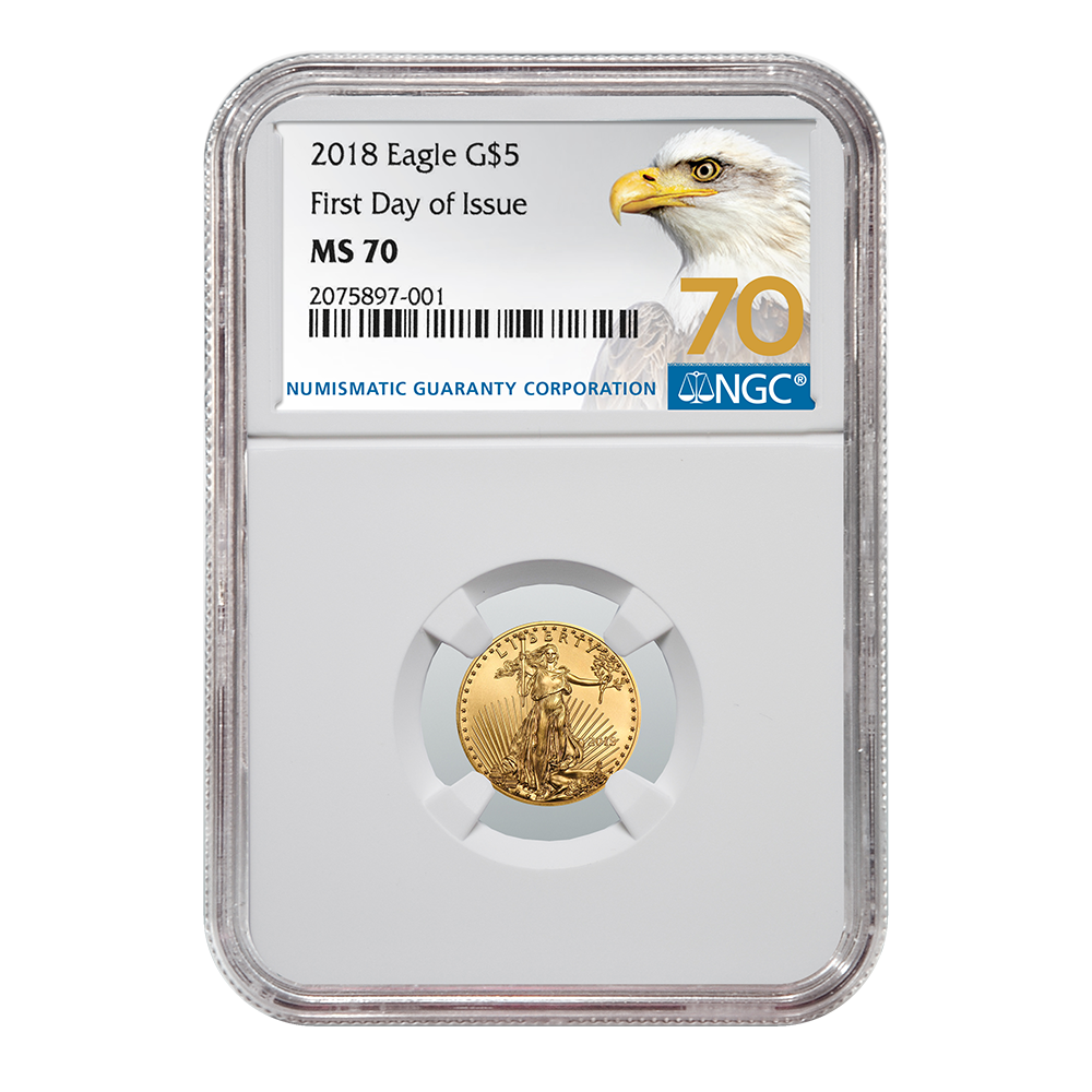 2018\u00201\u002F10\u0020oz\u0020NGC\u0020MS\u002D70\u0020First\u0020Day\u0020Of\u0020Issue\u0020Gold\u0020American\u0020Eagle\u0020\u002870\u0020Label\u0029
