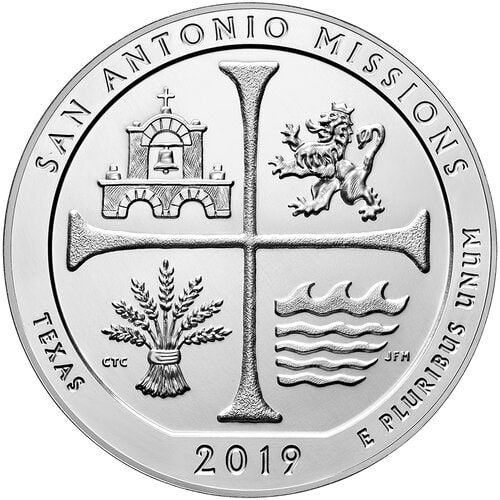 2019\u0020San\u0020Antonio\u0020Missions\u00205\u0020oz\u0020Silver\u0020Coin\u0020\u002D\u0020America\u0020The\u0020Beautiful