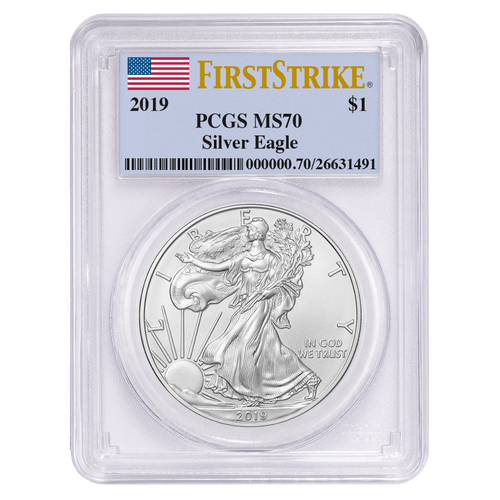 2019\u0020PCGS\u0020MS\u002D70\u0020First\u0020Strike\u0020American\u0020Silver\u0020Eagle