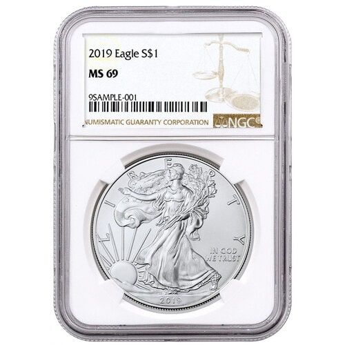 2019\u0020NGC\u0020MS\u002D69\u0020American\u0020Silver\u0020Eagle\u0020Coin\u0020\u0028Brown\u0020Label\u0029