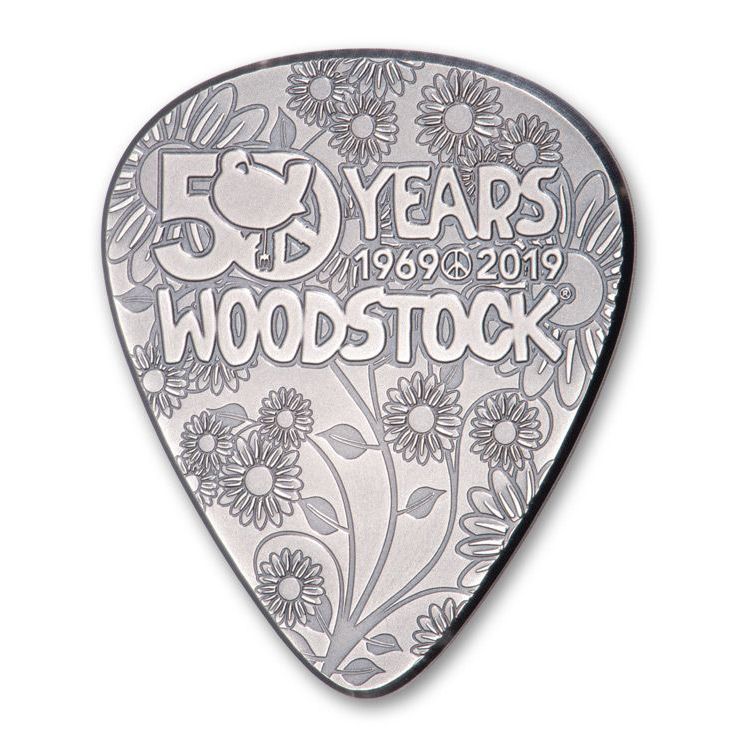 2019\u00201\u002F4\u0020oz\u0020Woodstock\u0020Guitar\u0020Pick\u0020Silver\u0020Coin\u0020\u0020