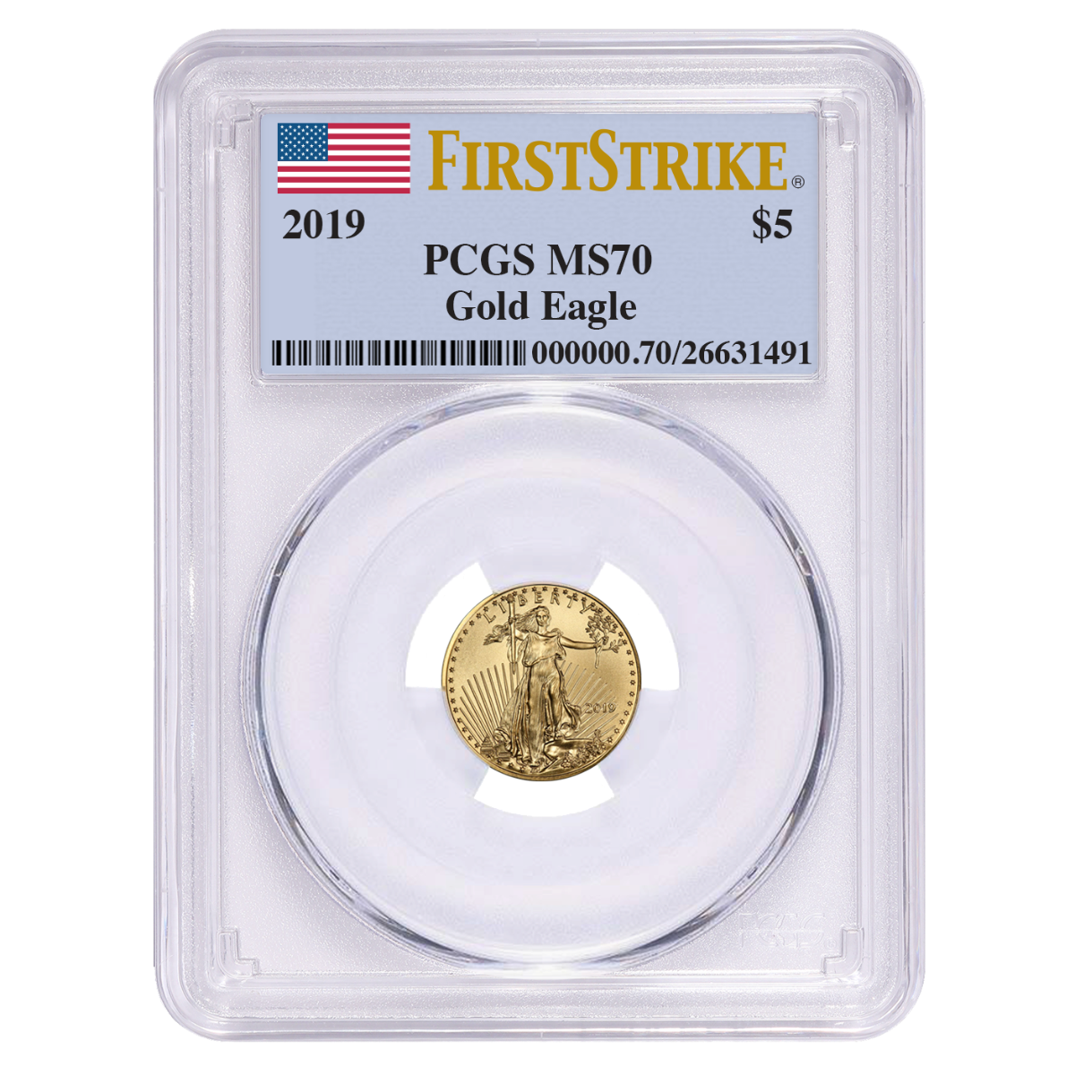 2019\u00201\u002F10\u0020oz\u0020PCGS\u0020MS\u002D70\u0020First\u0020Strike\u0020Gold\u0020American\u0020Eagle