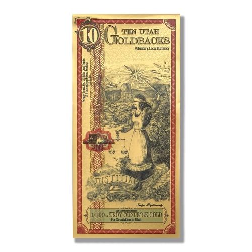 Gold\u0020Aurum\u0020Utah\u002010\u0020Goldback\u0020Note\u0020\u002824K\u0029