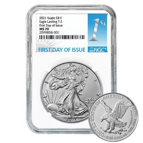 2021\u0020NGC\u0020MS\u002D70\u0020First\u0020Day\u0020Of\u0020Issue\u0020Type\u00202\u0020American\u0020Silver\u0020Eagle