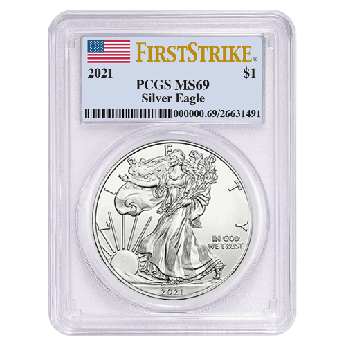 2021\u0020PCGS\u0020MS\u002D69\u0020First\u0020Strike\u0020American\u0020Silver\u0020Eagle