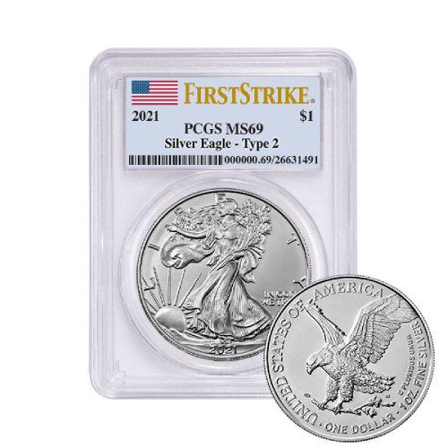 2021\u0020PCGS\u0020MS\u002D69\u0020First\u0020Strike\u0020Type\u00202\u0020American\u0020Silver\u0020Eagle
