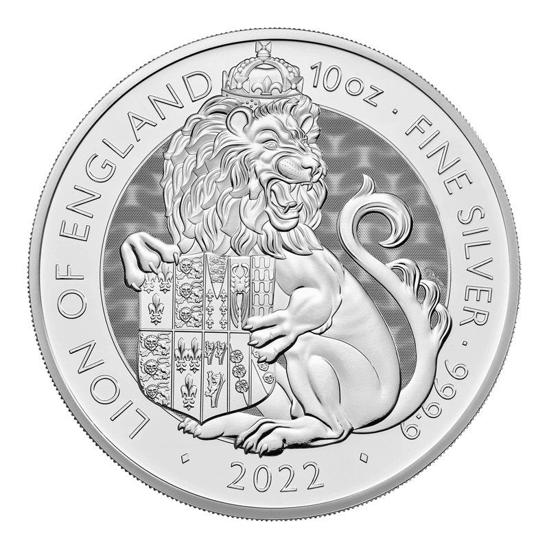 2022\u002010\u0020oz\u0020Tudor\u0020Beasts\u0020Lion\u0020of\u0020England\u0020Silver\u0020Coin