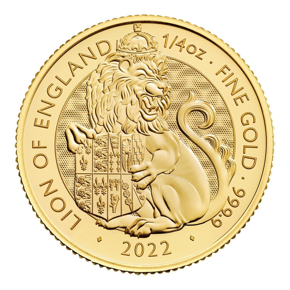 2022\u00201\u002F4\u0020oz\u0020Tudor\u0020Beasts\u0020Lion\u0020of\u0020England\u0020Gold\u0020Coin