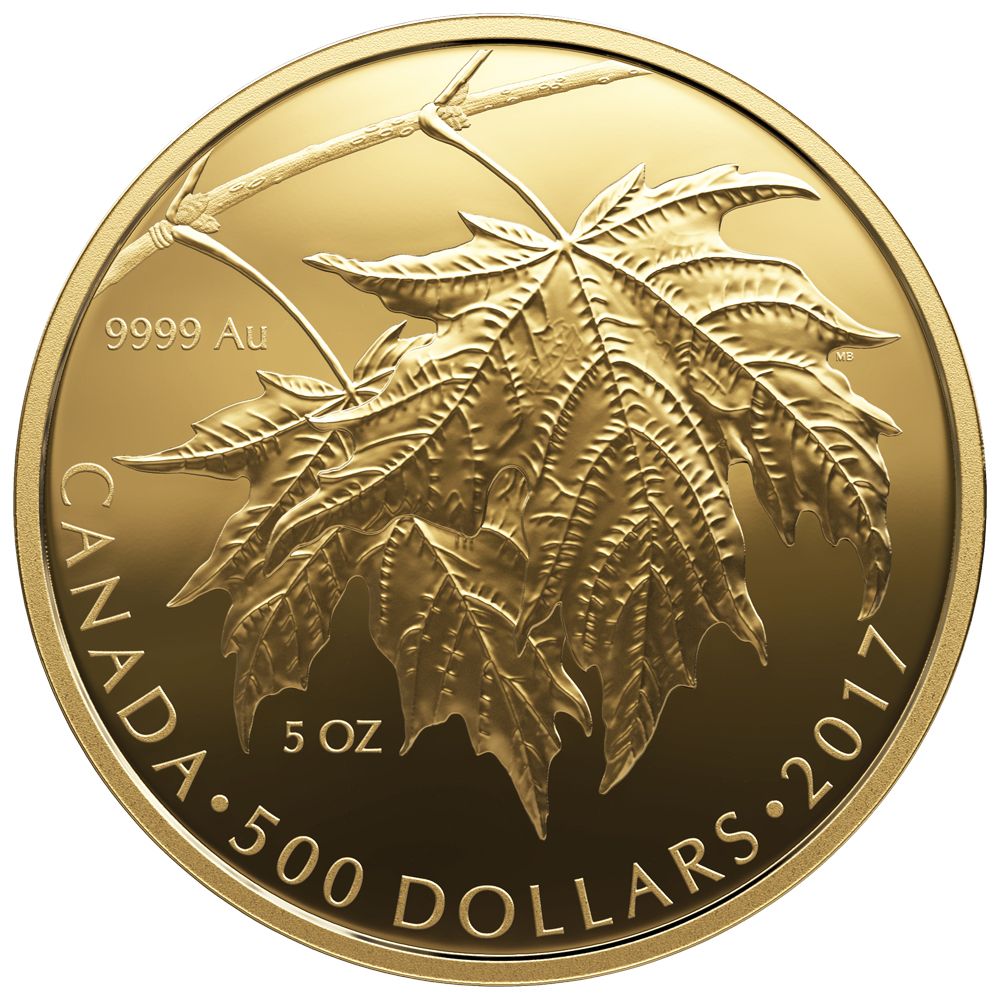 2017\u00205\u0020oz\u0020Canadian\u0020Gold\u0020Maple\u0020Leaves\u0020Coin\u0020\u002D\u0020Worldwide\u0020Mintage\u0020of\u0020Only\u002099\u0020\u002D\u0020COA\u0020\u00235