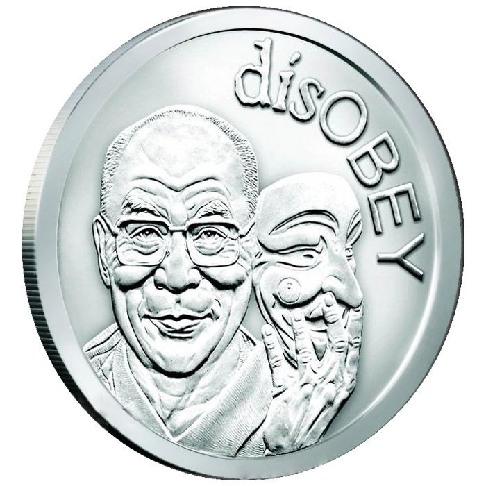 2017\u0020Silver\u0020Shield\u0020Dalai\u0020Lama\u0020MiniMintage\u00201\u0020oz\u0020Silver\u0020Round\u0020\u002D\u0020disOBEY\u0020Series