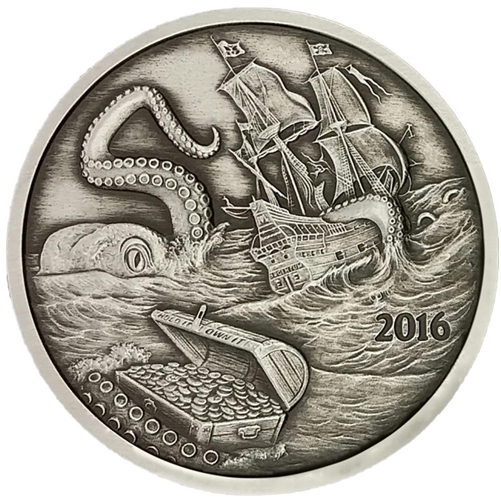 Silverbug\u0020Island\u0020Kraken\u00201\u0020oz\u0020Silver\u0020Proof\u0020Antiqued\u0020Finish\u0020\u002D\u0020Mintage\u0020of\u00202000