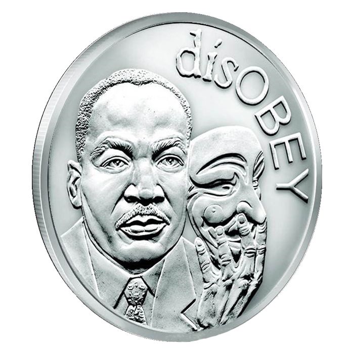 2017\u0020Silver\u0020Shield\u0020Martin\u0020Luther\u0020King\u0020Jr.\u0020MiniMintage\u00201\u0020oz\u0020Silver\u0020Round\u0020\u002D\u0020disOBEY\u0020Series