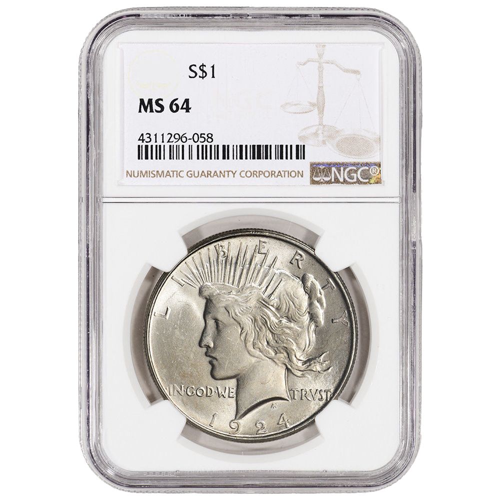 Pre\u002D1935\u0020NGC\u0020MS\u002D64\u0020Peace\u0020Silver\u0020Dollar\u0020\u002D\u0020Random\u0020Year
