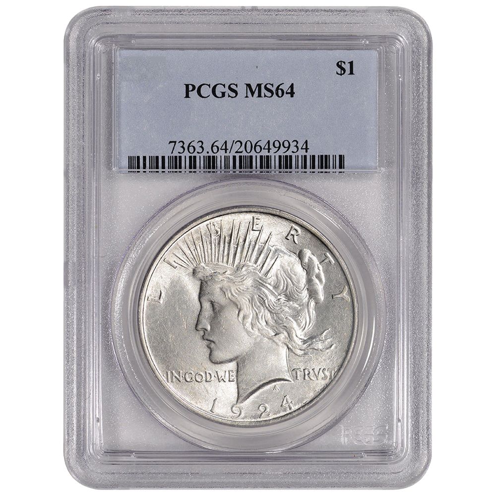 Pre\u002D1935\u0020PCGS\u0020MS\u002D64\u0020Peace\u0020Silver\u0020Dollar\u0020\u002D\u0020Random\u0020Year