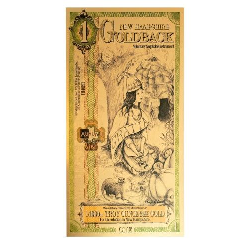 Gold\u0020Aurum\u0020New\u0020Hampshire\u00201\u0020Goldback\u0020Note\u0020\u002824K\u0029