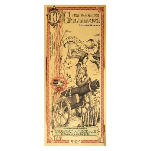 Gold\u0020Aurum\u0020New\u0020Hampshire\u002010\u0020Goldback\u0020Note\u0020\u002824K\u0029