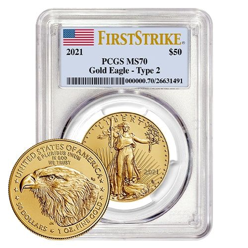 2021\u00201\u0020oz\u0020PCGS\u0020MS\u002D70\u0020First\u0020Strike\u0020Type\u00202\u0020American\u0020Gold\u0020Eagle\u0020Coin