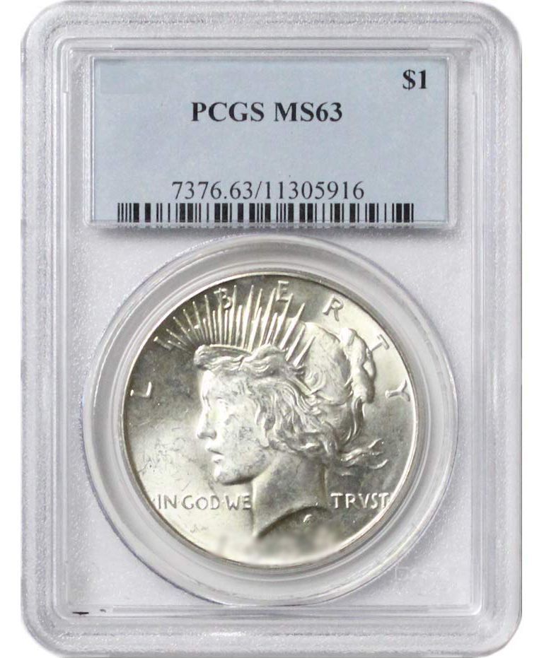 Pre\u002D1935\u0020PCGS\u0020MS\u002D63\u0020Peace\u0020Silver\u0020Dollar\u0020\u002D\u0020Random\u0020Year