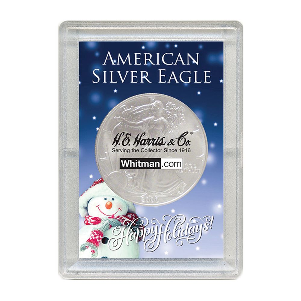 Silver\u0020Eagle\u0020Happy\u0020Holidays\u0020Plastic\u0020Case\u0020\u0028Snowman\u0029