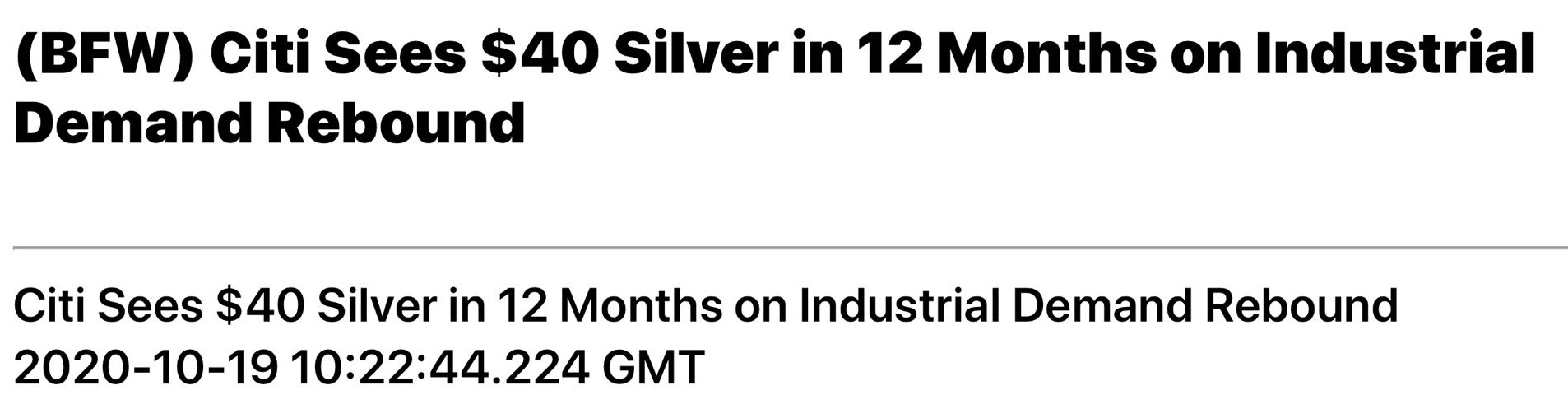 IMAGE - Citi silver $40 oz note for the year 2021 and beyond to $50 and even $100 oz silver future SD Bullion