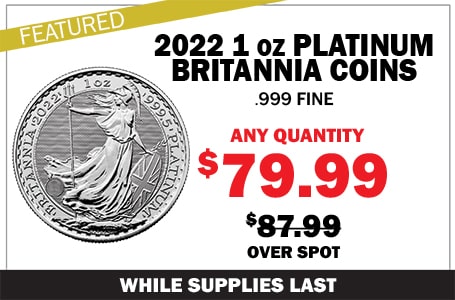 2022 1 oz Platinum Britannia Coin