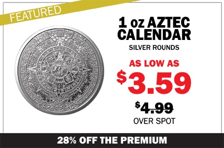 1 oz Aztec Calendar Silver Round